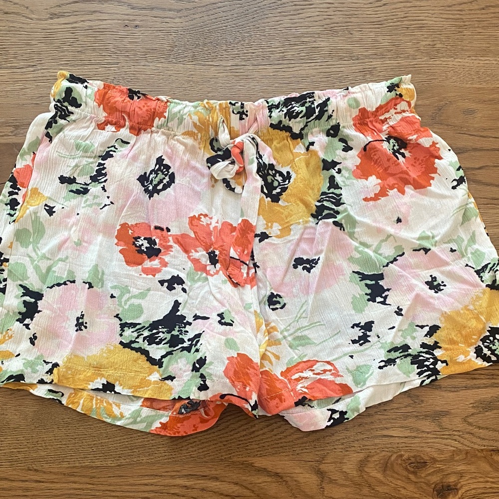 Volcom High Waist Pink and Orange floral Shorts